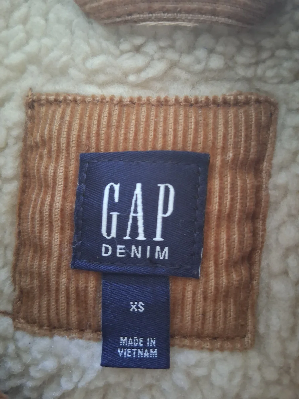 GAP Kids Sherpa-Lined Corduroy Jacket Sable Brown Size XS (4-5) Years
